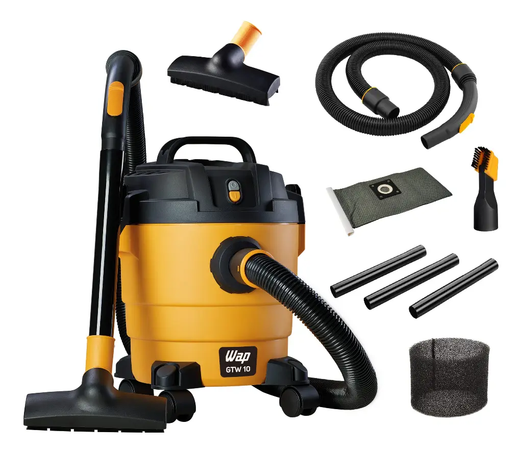 Aspirador de Pó e Água WAP GTW 10 Compacto, 1400 W, 10 Litros, Amarelo