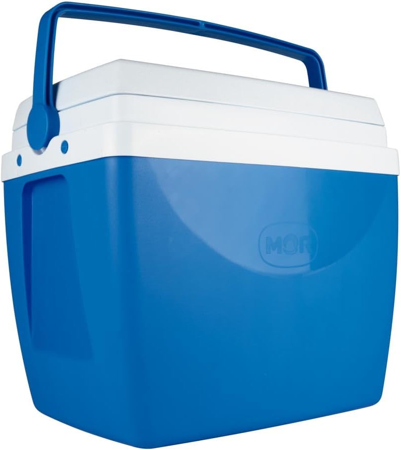 Caixa Térmica 34 Litros Mor, Azul, com Alça e Porta-Copos