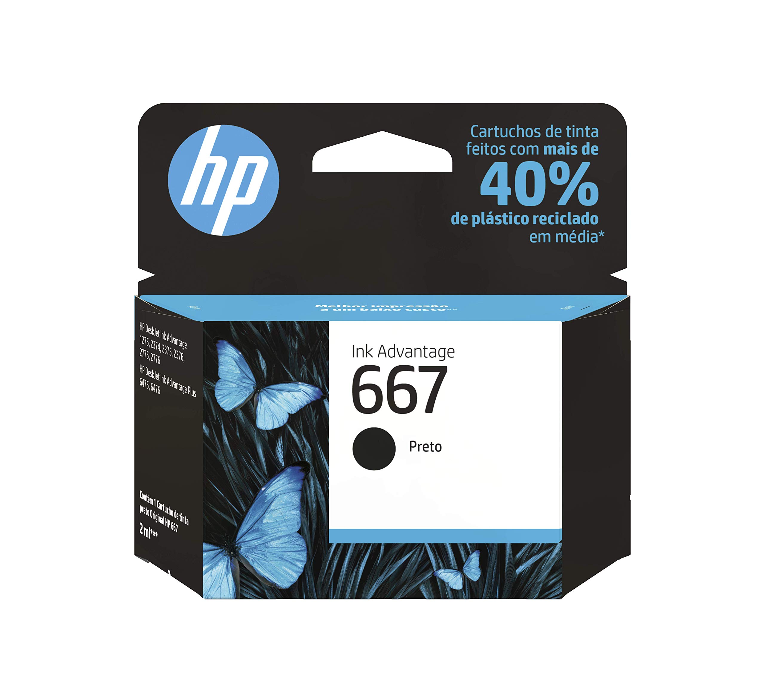 Cartucho de Tinta HP 667 Preto Original (3YM79AB)