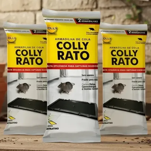 Cola Para Rato Armadilha Adesiva Ratoeira Com Cola - Colly Rato - 3 Pares