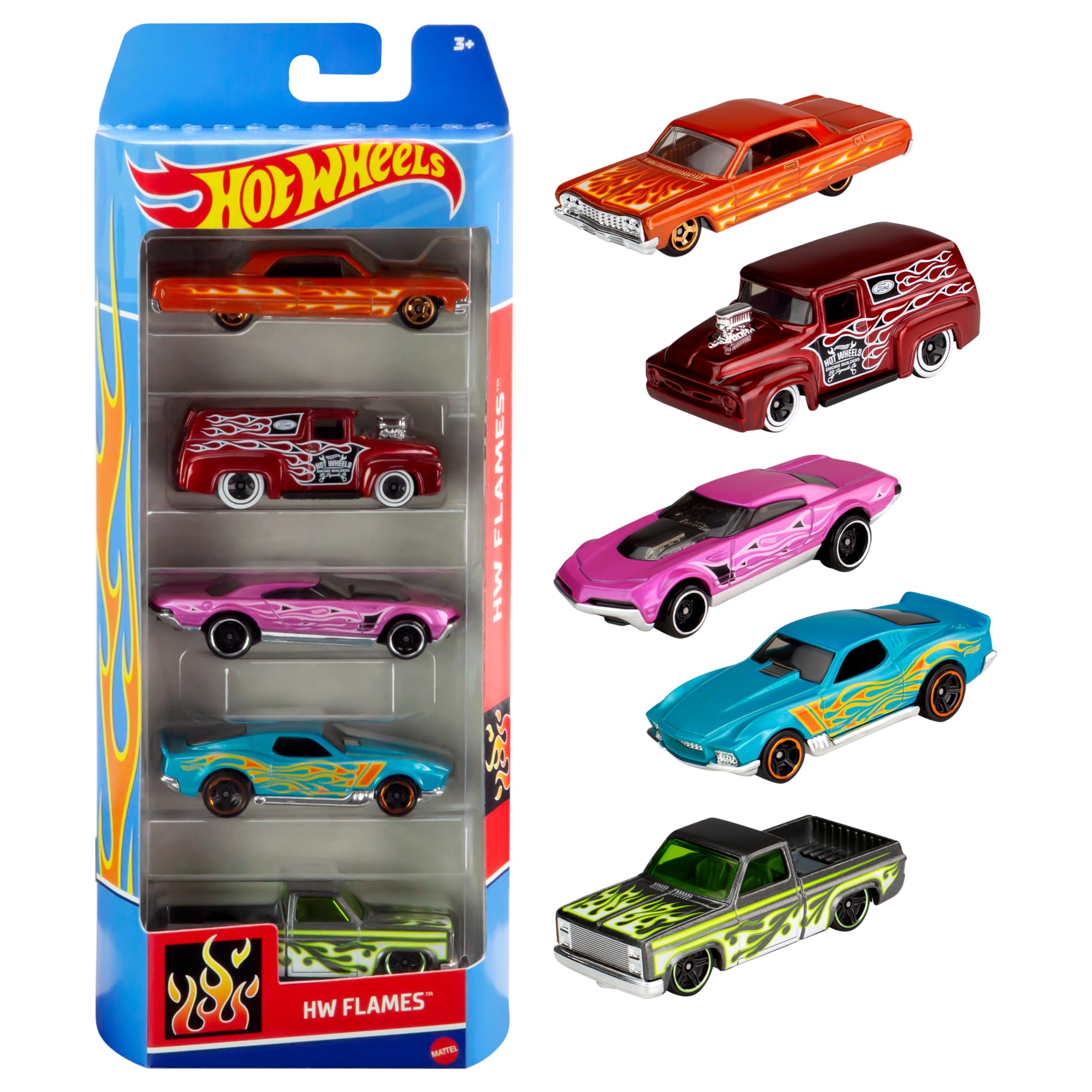 Hot Wheels Pacote com 5 Carrinhos Sortidos Escala 1:64 (Mattel)