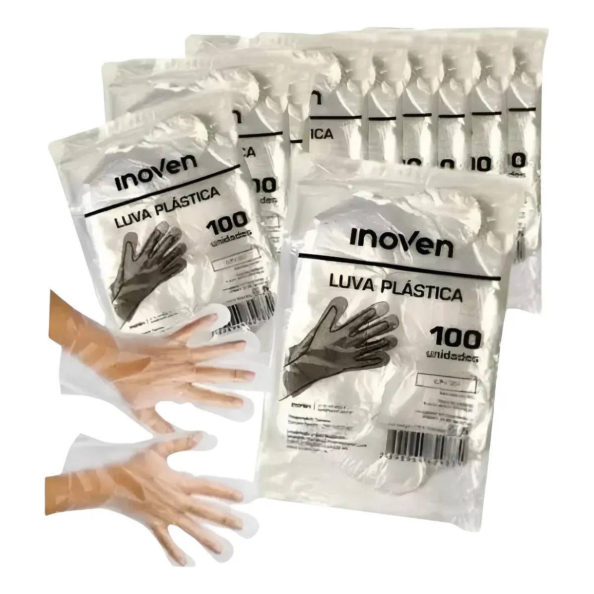 Luva Plástica Descartável Transparente - Cx 10.000 Unid.