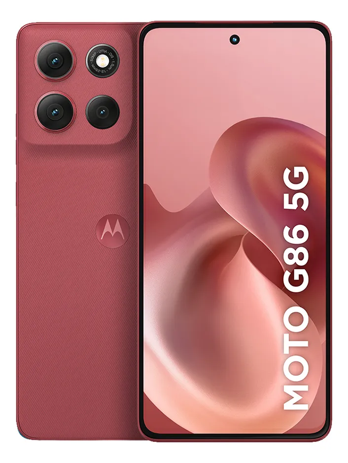 Smartphone Motorola Moto G86 5G 256GB, 8GB RAM, Tela pOLED 6.7" 120Hz, IP68/IP69 — Vermelho