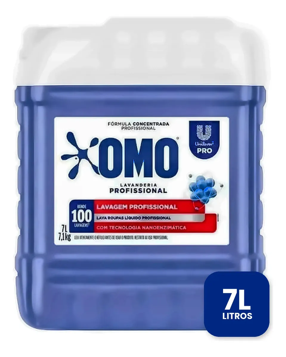 Lava-Roupas Líquido Omo Lavanderia Profissional Lavagem Perfeita 7L