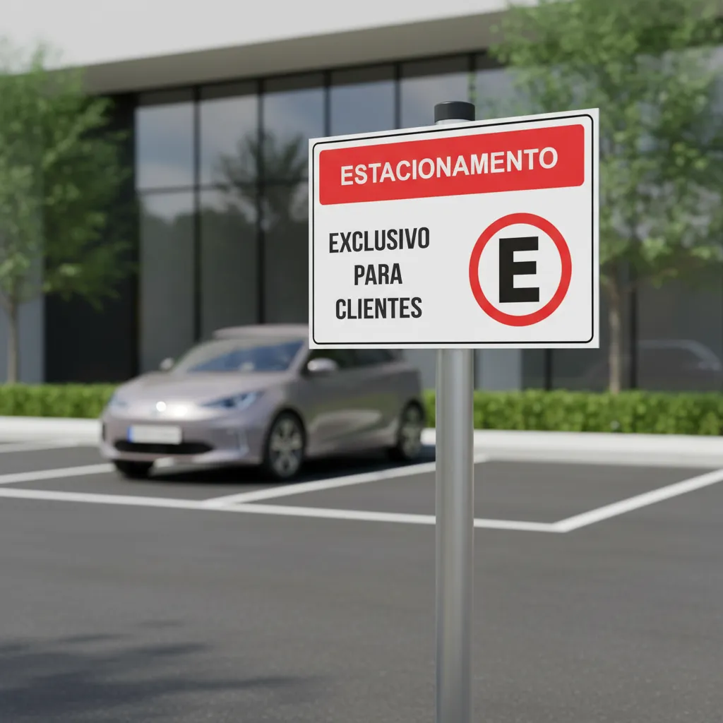 Placa Estacionamento Exclusivo Clientes 60x40cm PS 2mm