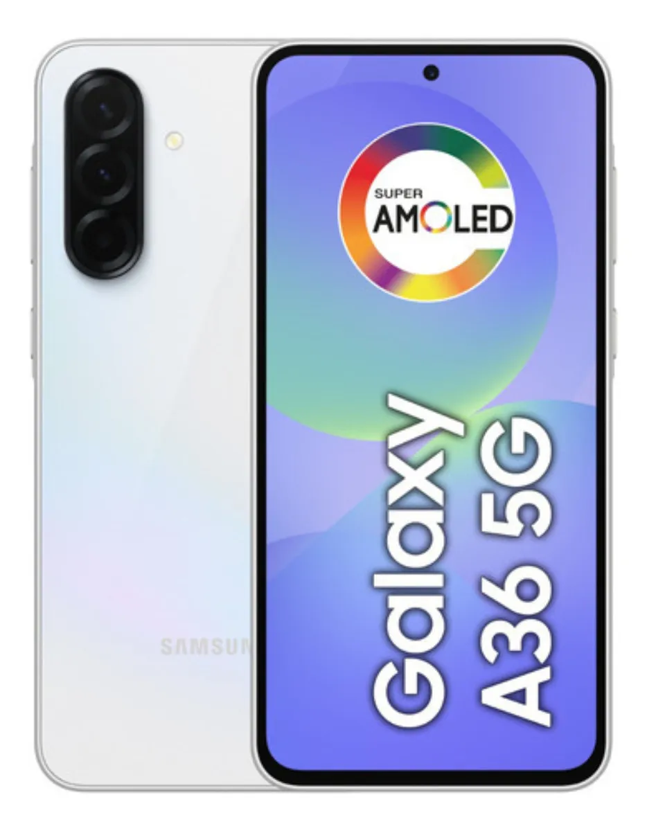 Smartphone Samsung Galaxy A36 5G 256GB, 8GB RAM, Tela Super AMOLED 6.7", IP67 — Branco